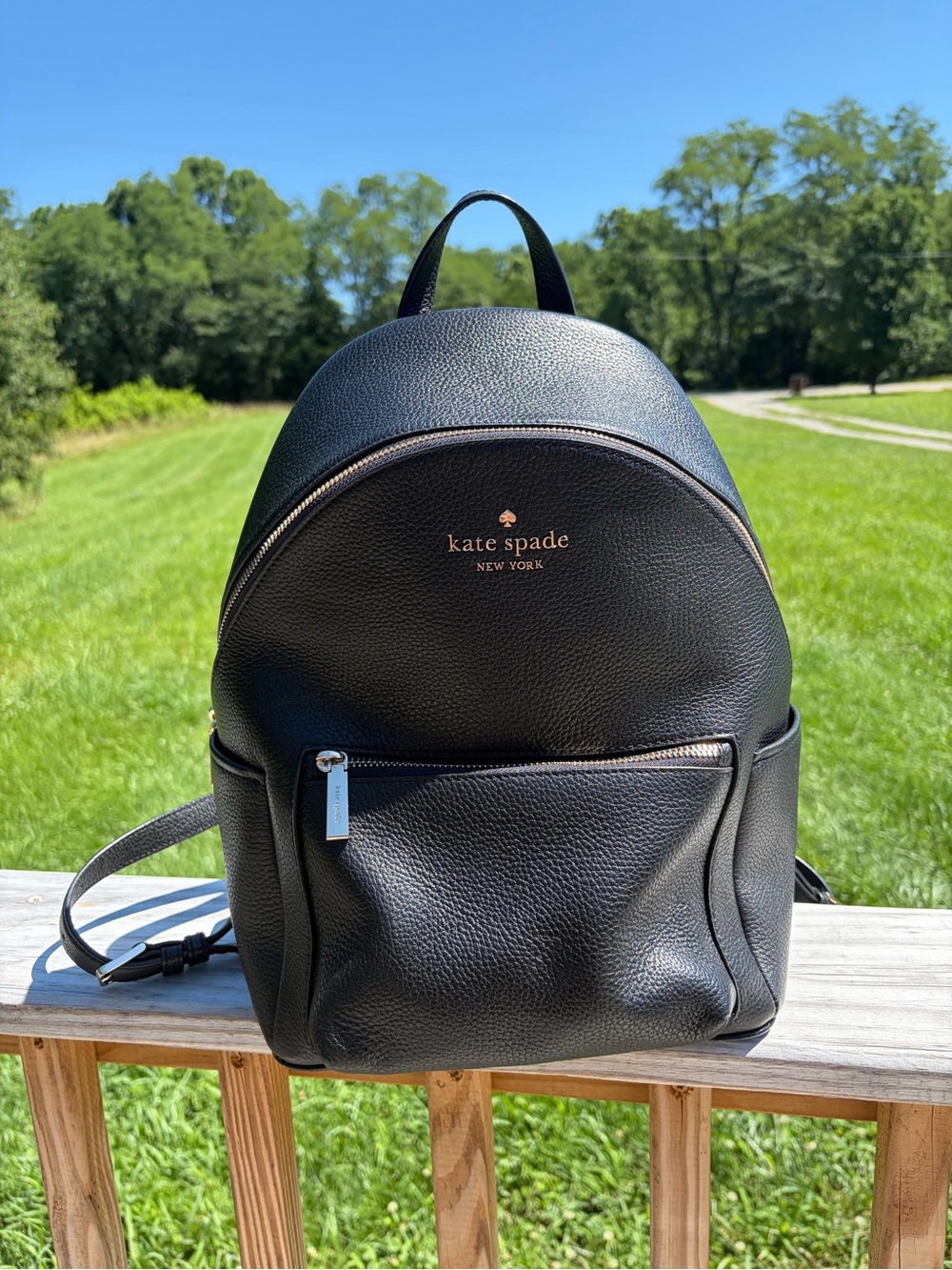 Kate Spade Leila Women's Medium Dome Backpack Pebbled Blk‎ Leather